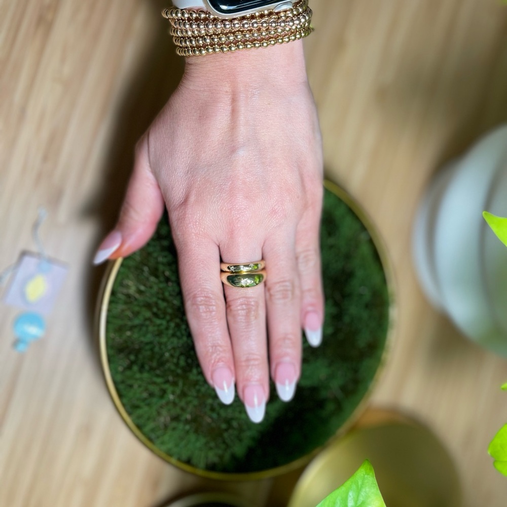 Stackable Rings 7 Gold Plated Sterling Silver - image 2